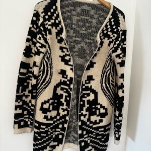 Black and Cream Patterned Women's Sweater